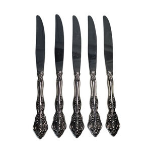 Oneida Michelangelo Cube Stainless Set of 5 Dinner Knives Ornate 9" Flatware